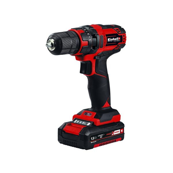 Einhell TE-CD Power X-Change 18-Volt Cordless 3/8-Inch Variable Speed Drill/Driver, w/ 310 In-Lbs Torque, 20+1 Torque Settings, 550-RPM MAX, LED Light